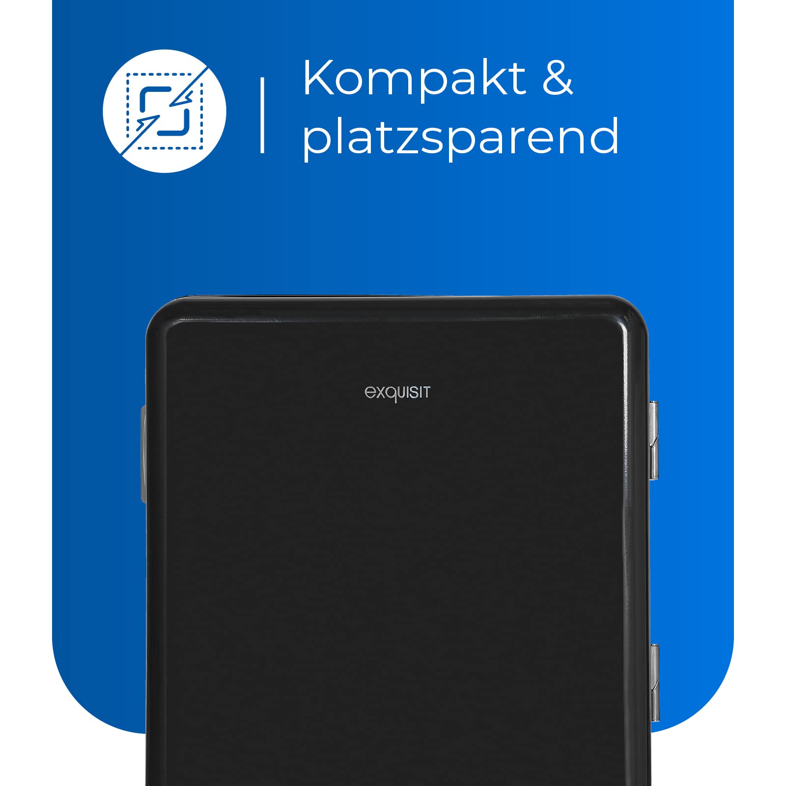 Exquisit Mini Kühlschrank CKB45-0-031F schwarzPV | Kühlbox 47 L Volumen | Hotelkühlschrank | Kühlschrank klein ohne Gefrierfach | Mini Kühlschrank Retro Style