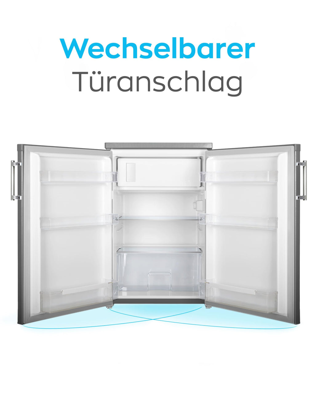 HEINRICHS Getränkekühlschrank 120L klein kompakt leise: 40db mit Gefrierfach( 13L) Mini-Bar; Tisch-Kühlschrank; Mini Kühlschrank mit Gefrierfach; perfekt geeignet für Büro Camping Garten Outdoor,inox
