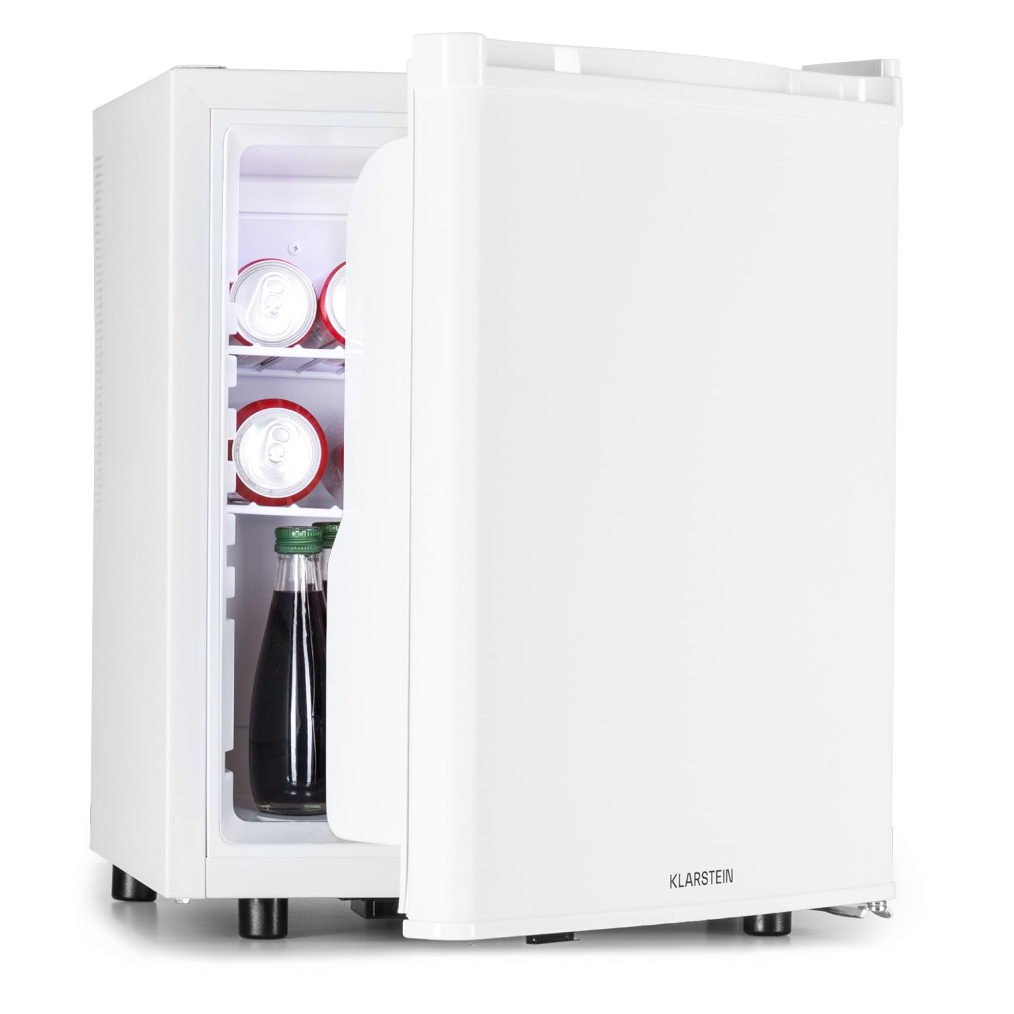 Klarstein Mini Kühlschrank für Zimmer, Mini-Kühlschrank für Getränke, Snacks & Kosmetik, Kleine Minibar, Kühlschrank Klein & Leise, Verstellbare Ablagen, Kleiner Skincar Kühlschrank 6-18°C, 45L