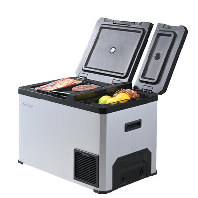 Comfee RCP43DS3(E) 43L Kompressor-Kühlbox Dual-Zonen, elektronische Steuerung, LED-Licht, ECO-Modus, geräuscharm, geeignet für Zuhause und Outdoor, 12/24V DC und 100-240V AC Stromversorgung