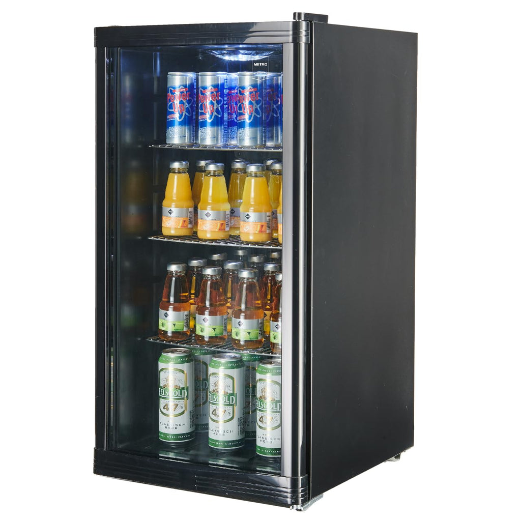 METRO Professional Mini-Kühlschrank GPC1088, 88 L, 1.052 kWh/24h, 3 Edelstahl-Drahtböden, schwarz