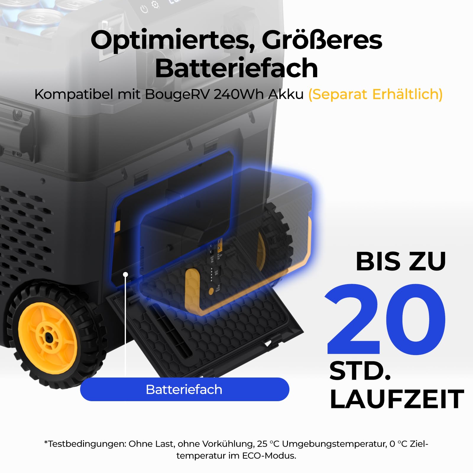 BougeRV CRD2 V2.0 Kompressor Kühlbox 40L mit Gefrierfach Doppeltür Dualzonen Kühlbox Auto mit Rollen & Griff 12V/24V 230V Camping Kühlschrank Elektrische mit APP Steuerung, IPX4, -20℃~20℃ (2026 Neu)