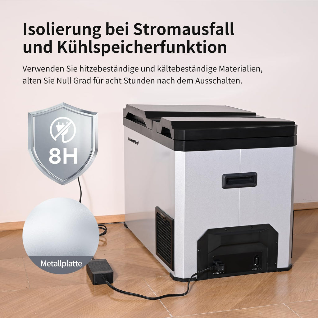 Comfee RCP43DS3(E) 43L Kompressor-Kühlbox Dual-Zonen, elektronische Steuerung, LED-Licht, ECO-Modus, geräuscharm, geeignet für Zuhause und Outdoor, 12/24V DC und 100-240V AC Stromversorgung