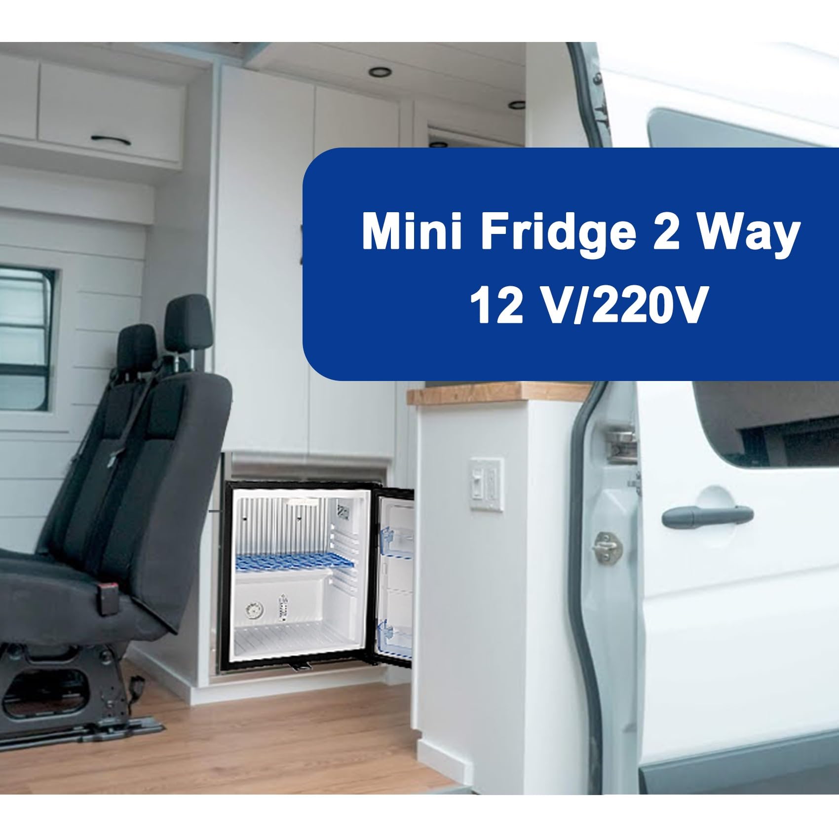 SMETA 30L Kühlschrank 12v Wohnwagen, Absorber Leiser Kühlschrank, Camper kühlschrank 230v für Wohnmobil Camping, Auto, Camper, LKW, Wohnwagen, Hotel, Zimmer, Schwarz, 0-10° C