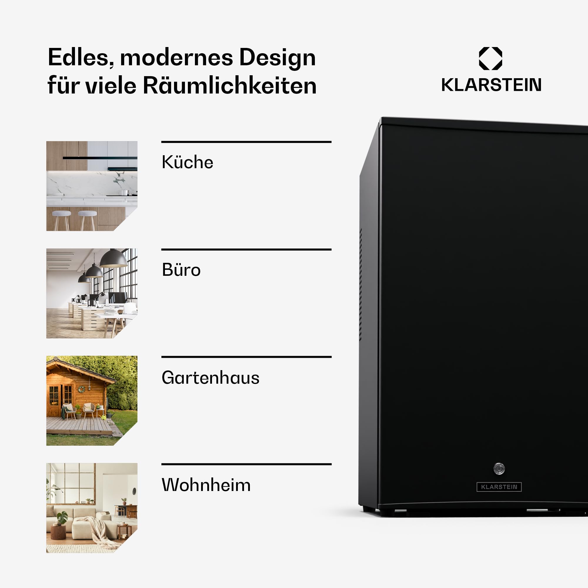 Klarstein Kühlschrank - mit Glastüre, 68L Mini-Kühlschrank für Getränke & Snacks, Kühlschrank Klein & Leise, Verstellbare Ablagen, Schloss, wechselbarer Türanschlag, höhenverstellbare Füße