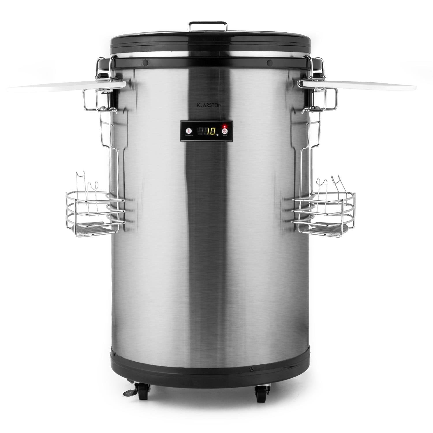 Klarstein - Mr. Barbot, Minibar, Mini-Kühlschrank, Getränkekühlschrank, Getränkefass, F, 50 L, Durchmesser: ca. 50,8cm, ca. 24kg, genaue Temperaturkontrolle über LCD-Display möglich