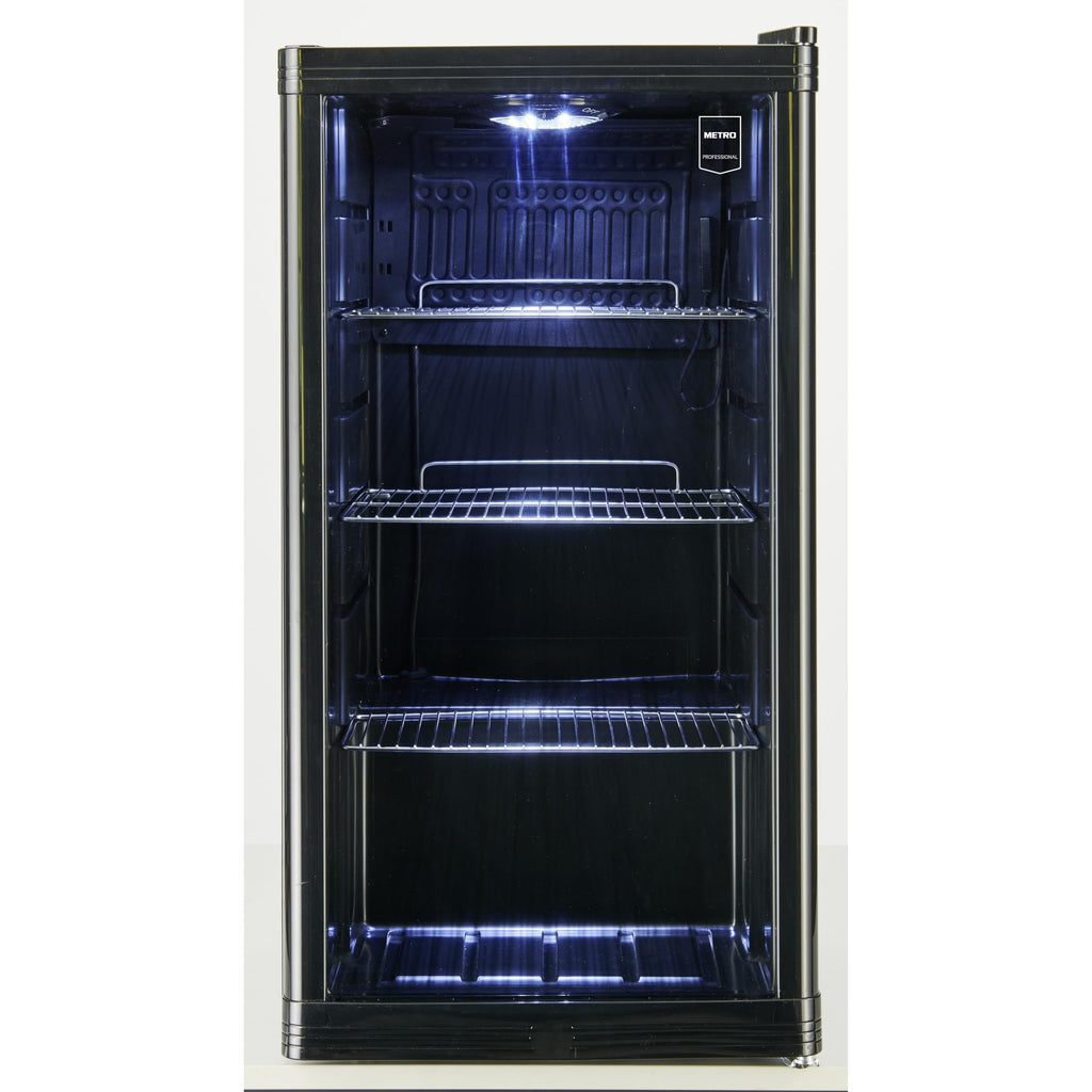 METRO Professional Mini-Kühlschrank GPC1088, 88 L, 1.052 kWh/24h, 3 Edelstahl-Drahtböden, schwarz
