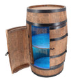 CREATIVE COOPER Weinregal Holz mit Tür mit LED RGB - Alkoholschrank Flaschenregal Holz - Holzfass - Fassmöbel - Weinständer - Weinfass - Weinbar - Fass bar mit Tür - minibar 80 cm High (wenge)