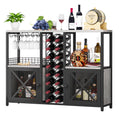 Homeiju Mini-Bars für Zuhause, Kaffee-Barschrank, moderner Likörschrank für Likör und Gläser, Bauernhaus-Buffet-Weinbarschrank mit Stauraum, Sideboard für Zuhause, Küche, Esszimmer (Hellgrau)