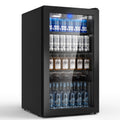 Airfish Getränkekühlschrank mit Glasfront 86L für 130 Dosen, Mini-Kühlschrank mit verstellbaren Regalen für Bier, Wein & Getränke, Ideal für Haushalt, Bar, Büro
