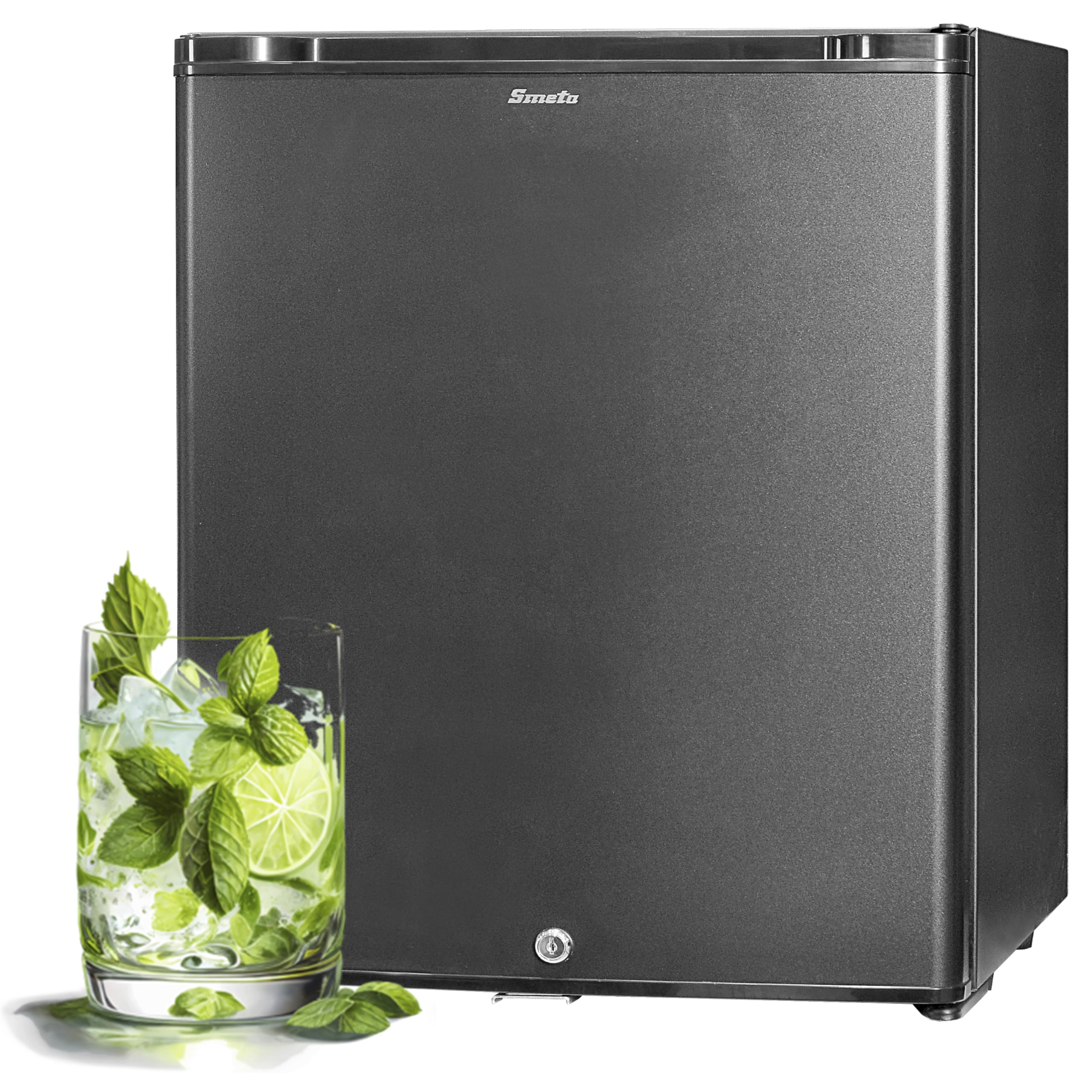 SMETA 30L Kühlschrank 12v Wohnwagen, Absorber Leiser Kühlschrank, Camper kühlschrank 230v für Wohnmobil Camping, Auto, Camper, LKW, Wohnwagen, Hotel, Zimmer, Schwarz, 0-10° C