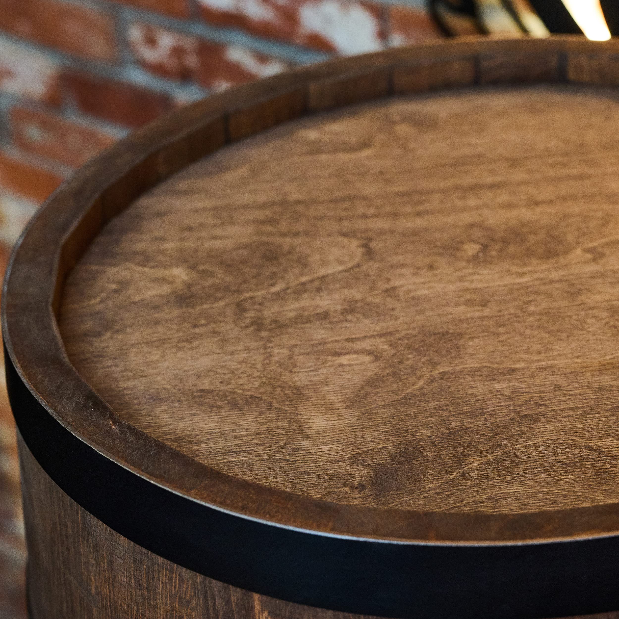 CREATIVE COOPER Weinregal Holz mit Tür mit LED RGB - Alkoholschrank Flaschenregal Holz - Holzfass - Fassmöbel - Weinständer - Weinfass - Weinbar - Fass bar mit Tür - minibar 80 cm High (wenge)