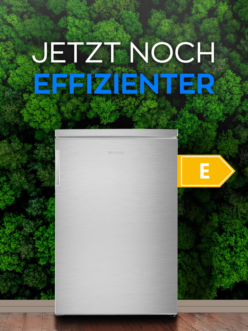 HEINRICHS Getränkekühlschrank 120L klein kompakt leise: 40db mit Gefrierfach( 13L) Mini-Bar; Tisch-Kühlschrank; Mini Kühlschrank mit Gefrierfach; perfekt geeignet für Büro Camping Garten Outdoor,inox