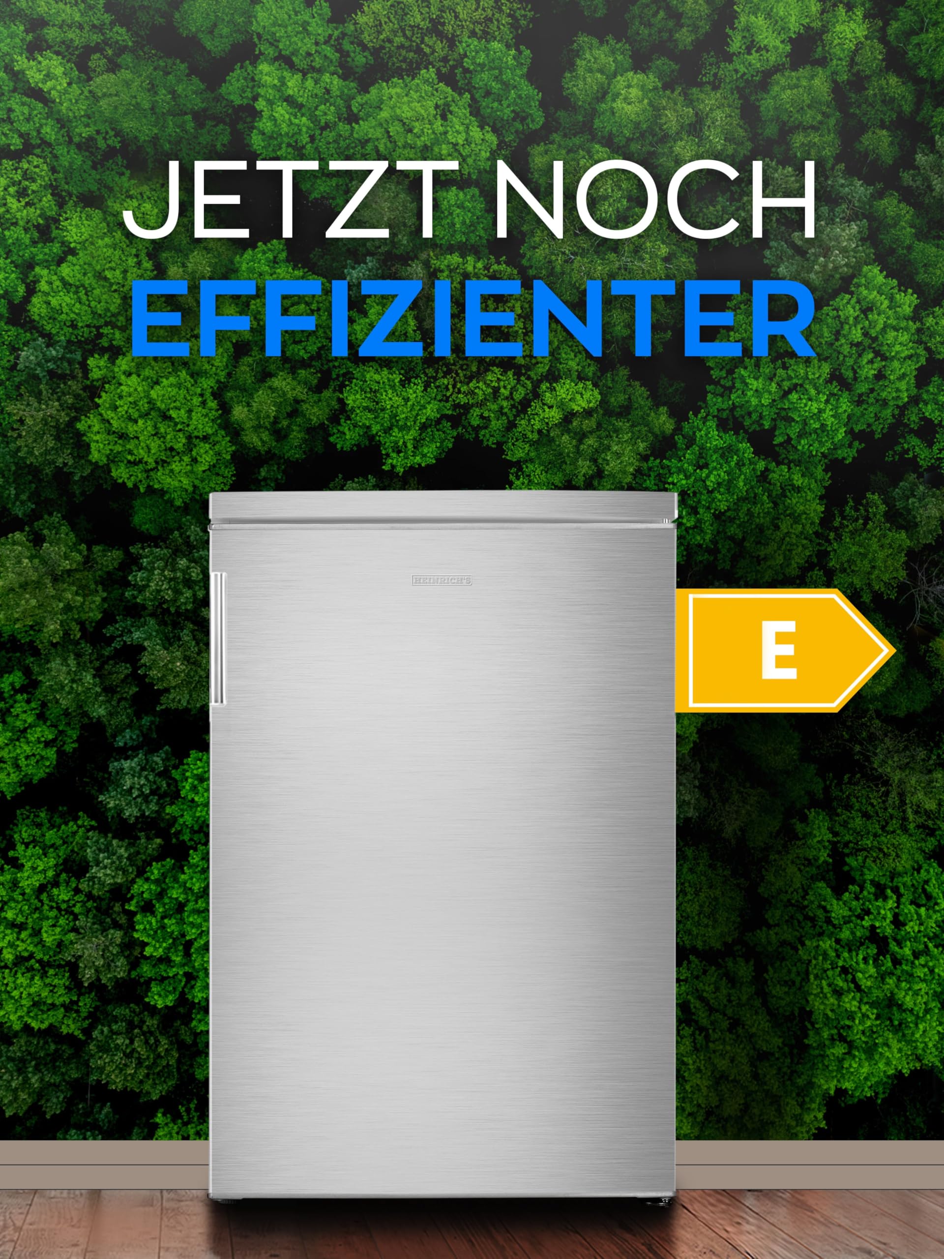 HEINRICHS Getränkekühlschrank 120L klein kompakt leise: 40db mit Gefrierfach( 13L) Mini-Bar; Tisch-Kühlschrank; Mini Kühlschrank mit Gefrierfach; perfekt geeignet für Büro Camping Garten Outdoor,inox